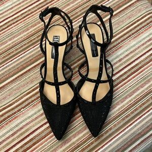 INC Carma2Blk 2-1/2” Rhinestone Heels